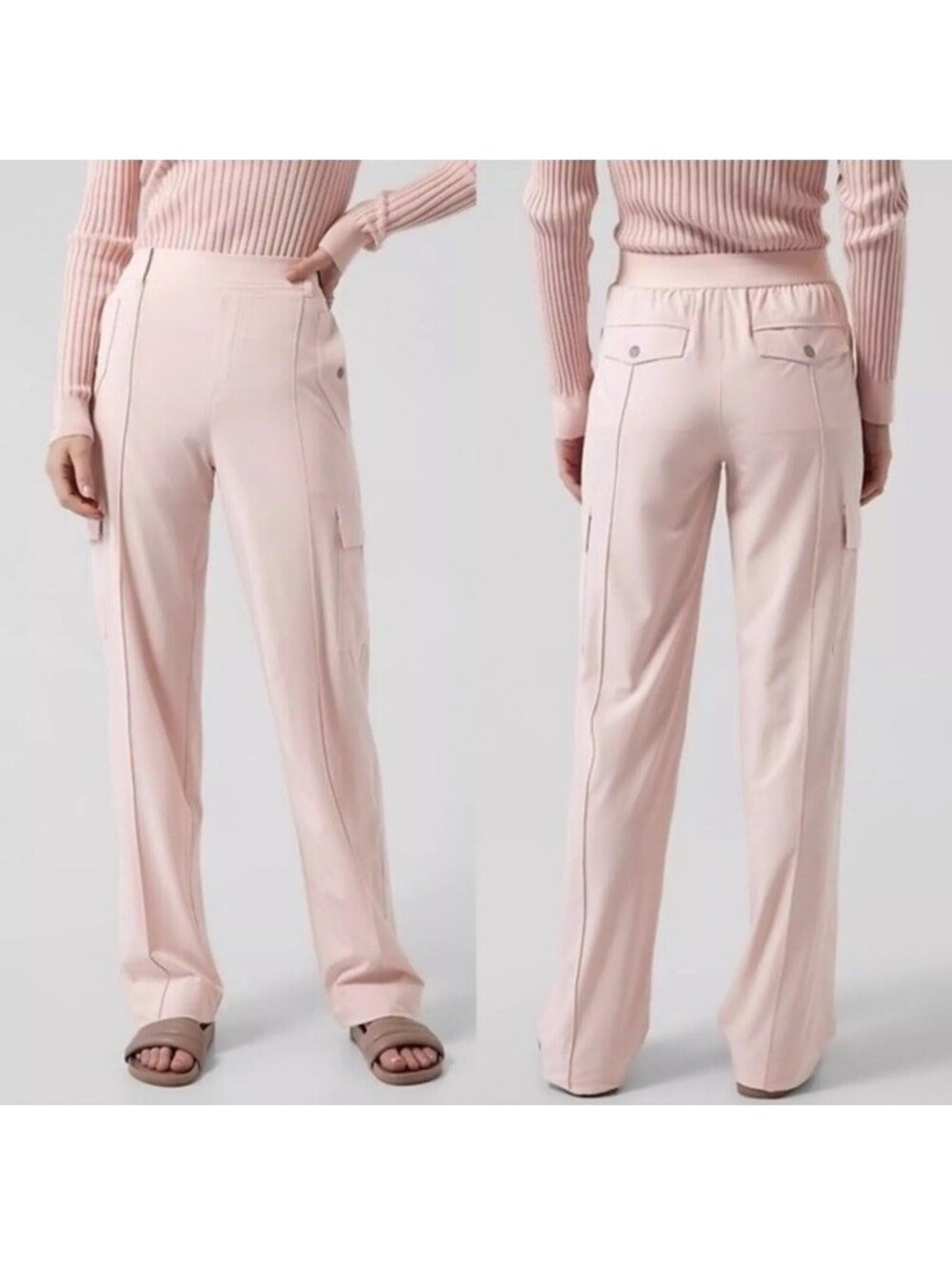 Athleta Vienna Cargo Pant Orchid Pink Size 20 Casual Wide Leg Lightweight NWT